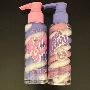 Berry Glow Body + Sheer Melon Body & Face Serum Set Bundle with hyaluronic acid